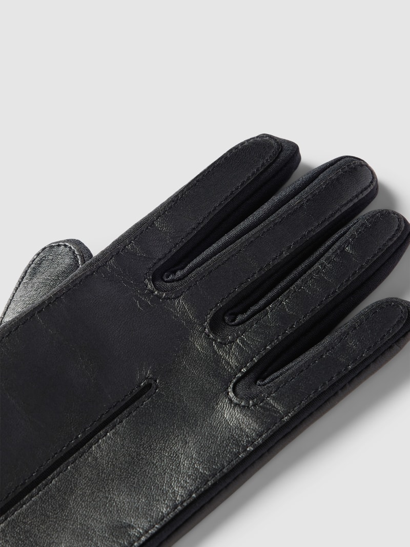 Handschuhe in Leder-Optik Modell 'SPORTIVE TOUCH' in schwarz