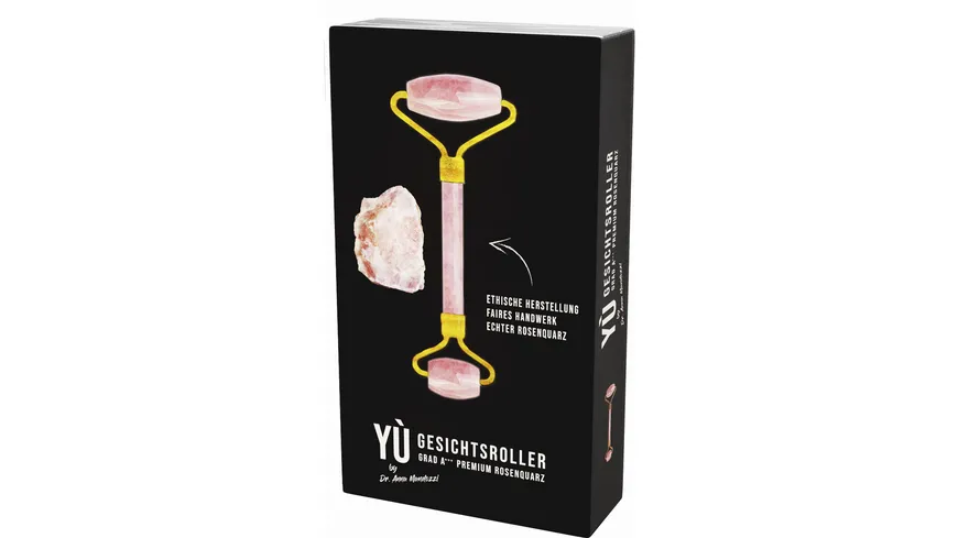 YÙ BEAUTY Rosenquarz Gesichtsroller Doppel