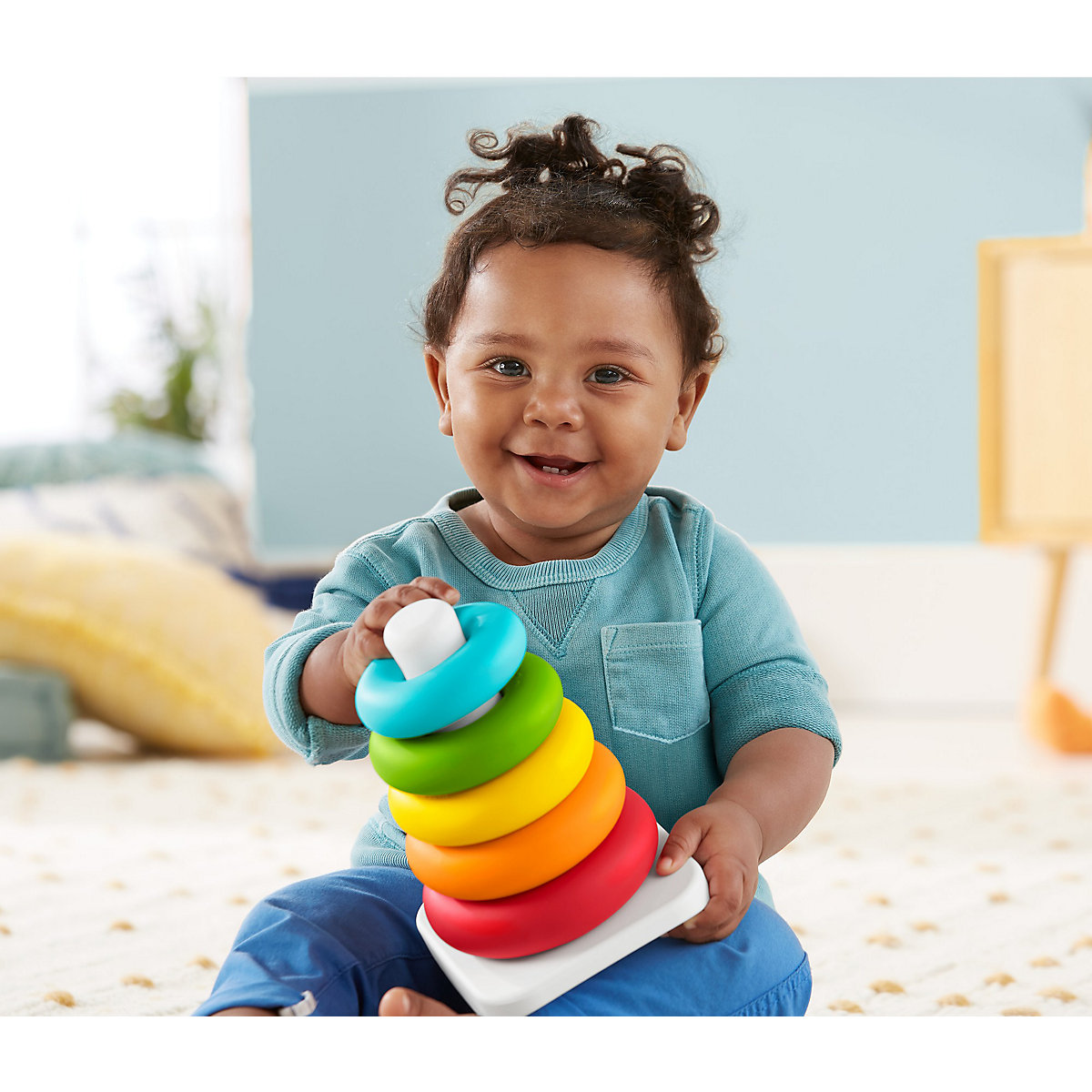 Fisher-Price Eco Farbring Pyramide, Stapelspiel, 100% Bio-Kunststoff