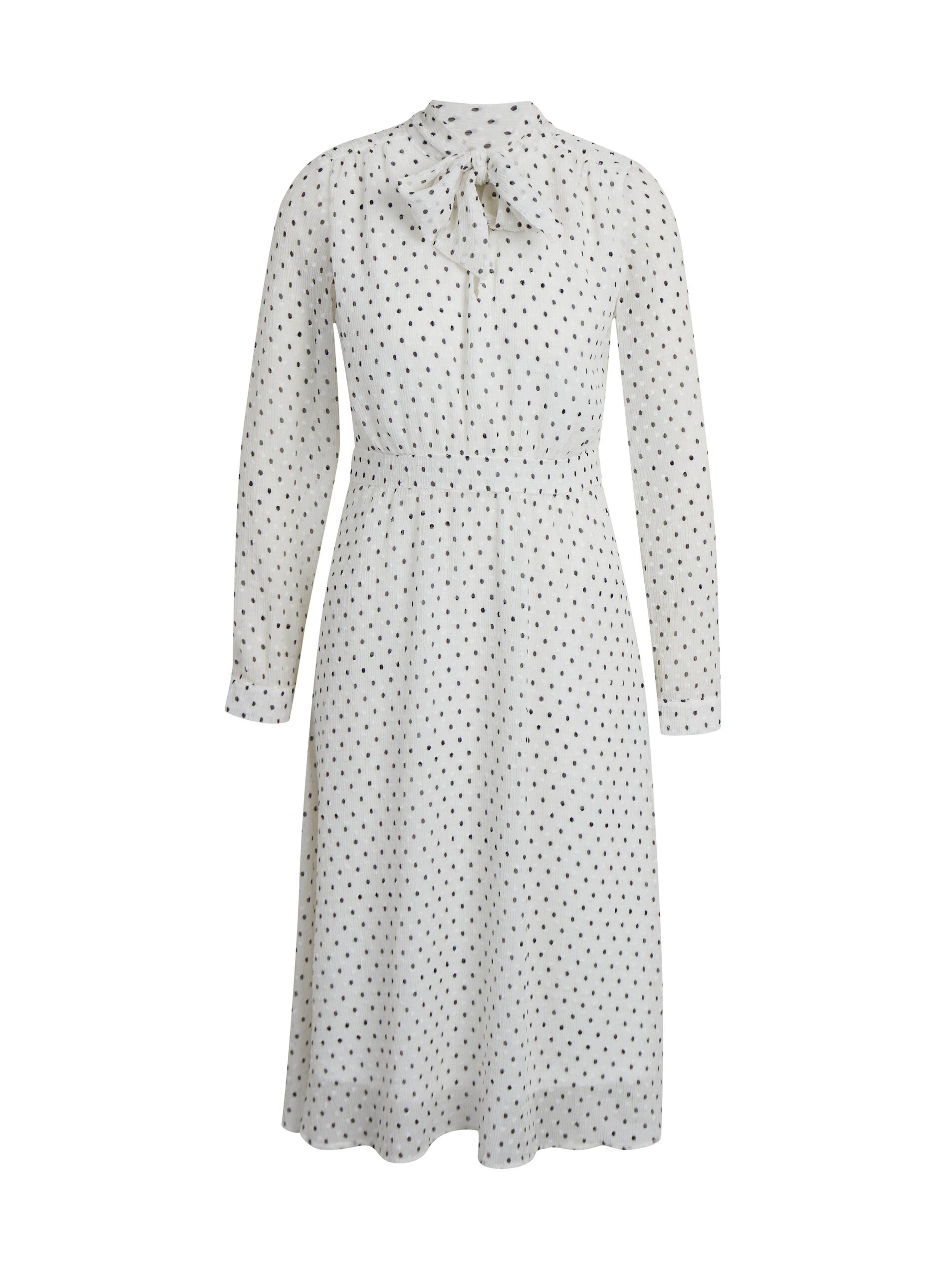 Cremefarbenes Damen-Polka-Dot-Kleid ORSAY