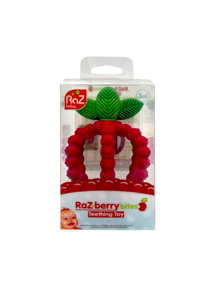 RaZbaby Silikon Beißring Himbeere für zahnende Babys ab 3 Monaten in Rot günstig kaufen onesize