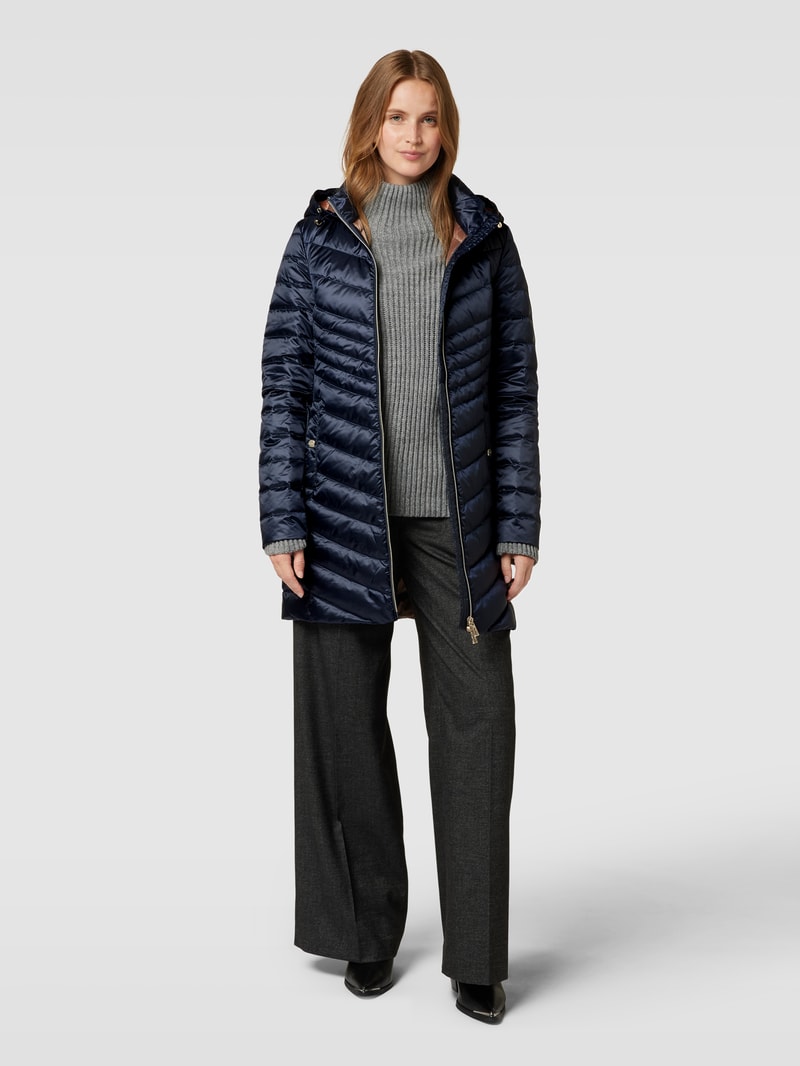 Daunenjacke mit Kapuze in dunkelblau