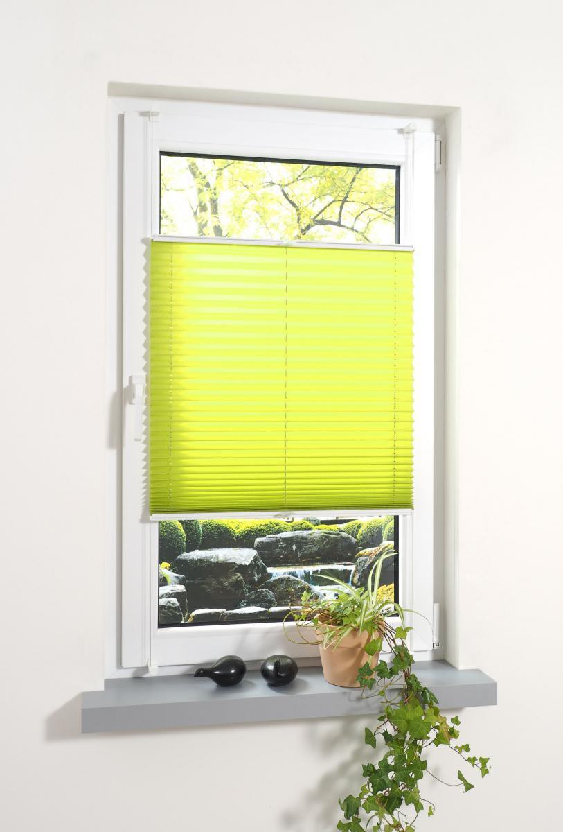 Bella Casa Klemmfix Plissee verspannt, 100 x 130 cm (Breite x Höhe), apfelgrün