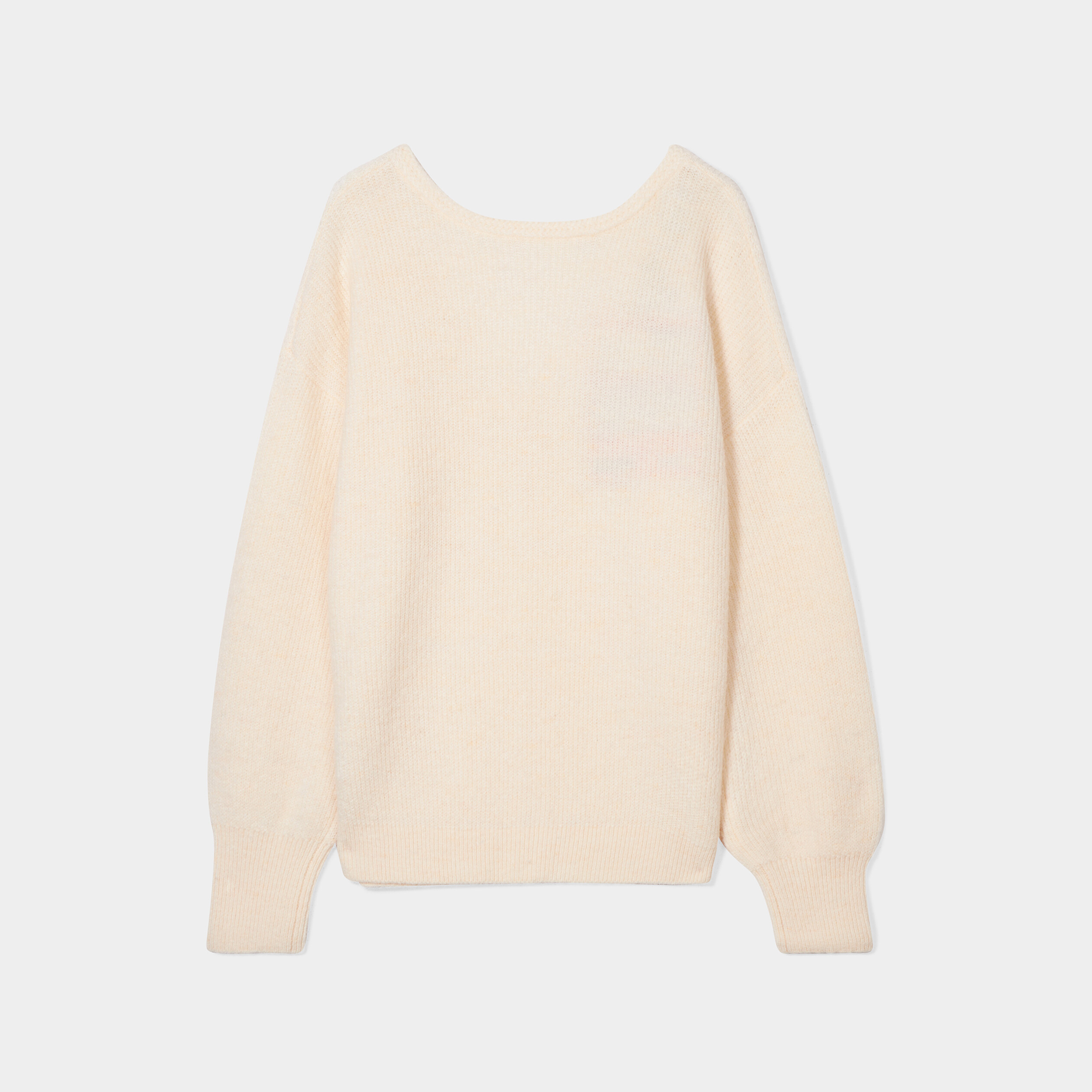 Pull réversible dos col en V creme femme | La Halle