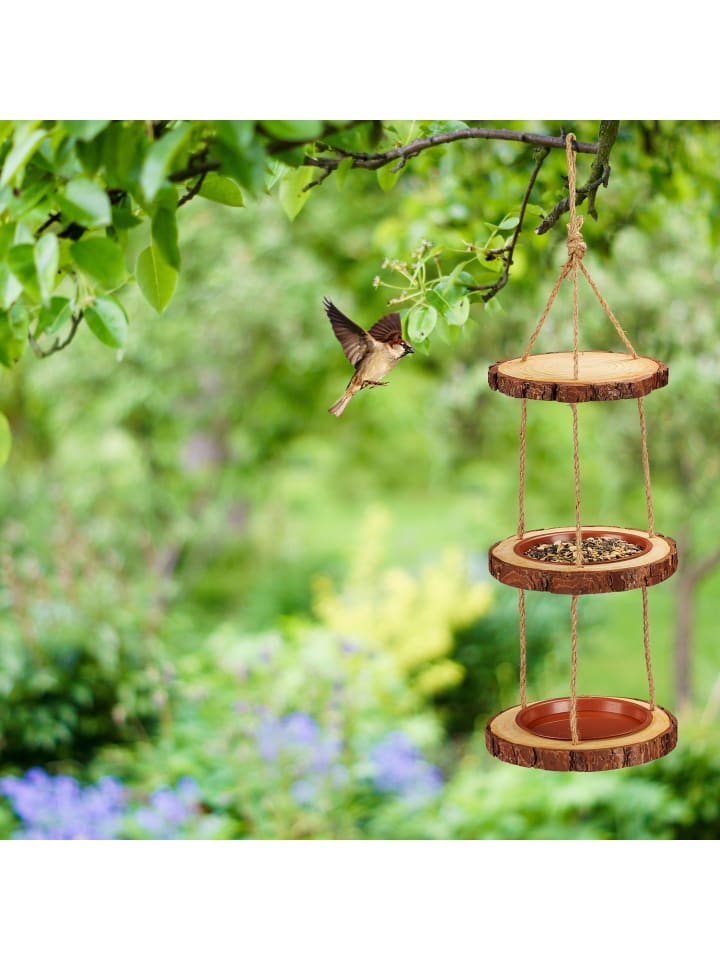 relaxdays Vogelfutterhaus in Natur - (H)69 x Ø22 cm günstig kaufen onesize