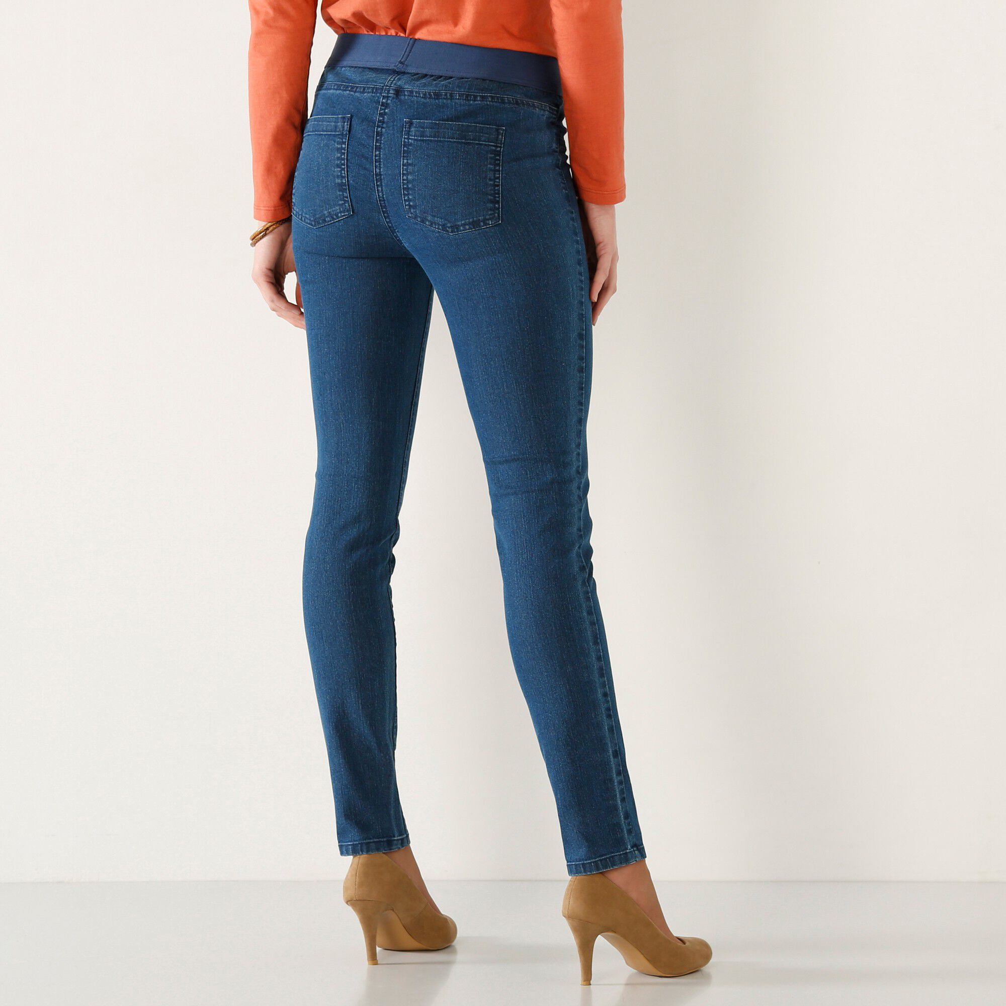 Jegging denim taille élastiquée