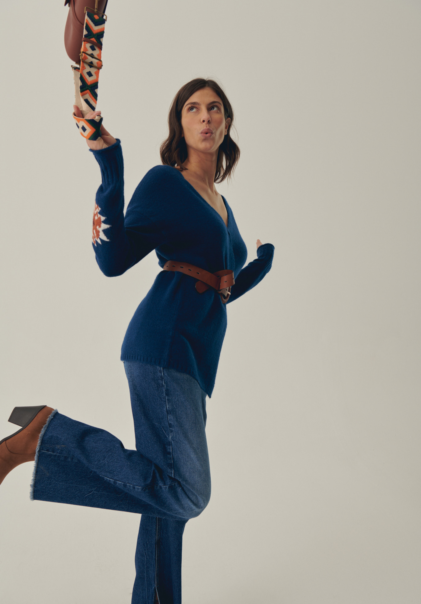 BERNI  Gilet bleu femme