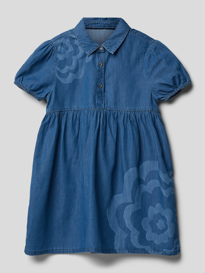 Jeanskleid mit abgesetztem Rockteil in blau