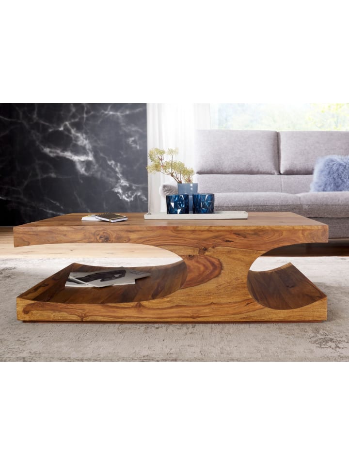 KADIMA DESIGN Couchtisch BOHA Massiv-Holz 118 cm breit Wohnzimmer-Tisch in Massivholz günstig kaufen onesize