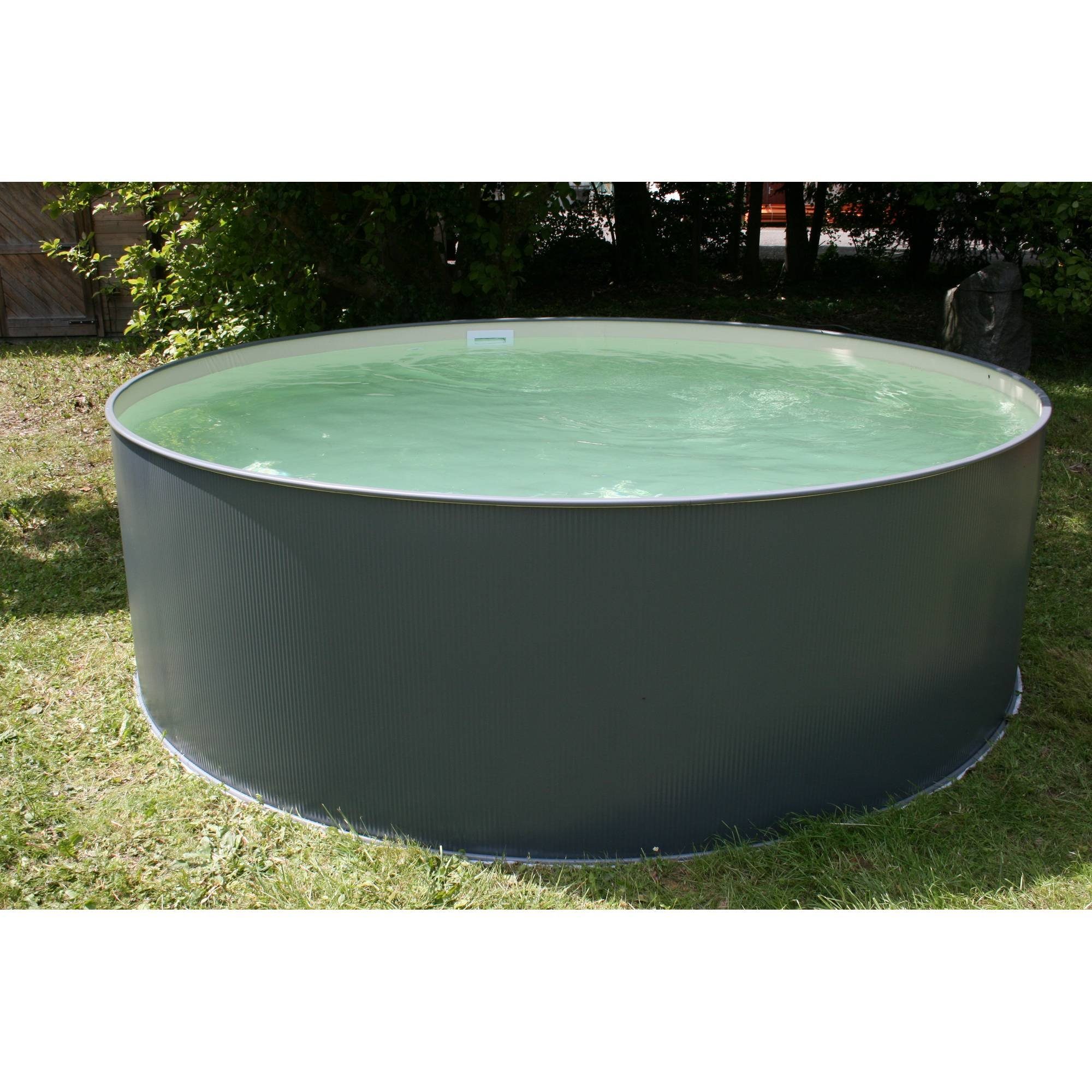 Waterman Rundpool Stahlwandpool rund Größe wählbar, 90 cm tief, Stah (Einzelbecken), verzinkte Stahlwand