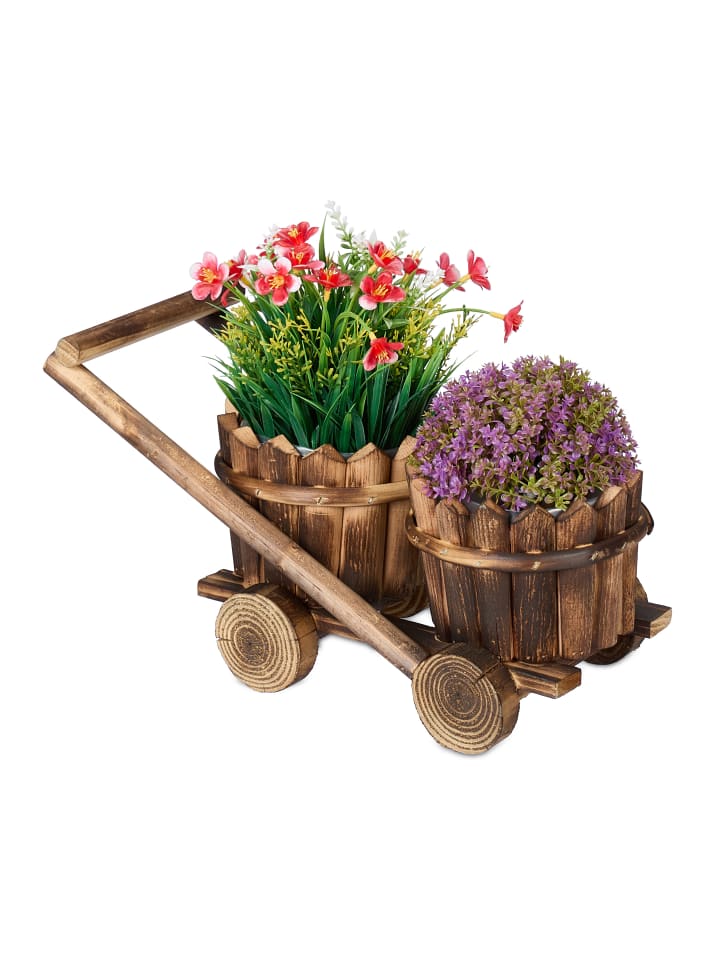relaxdays Pflanzwagen in Braun - (B)17,5 x (H)19 x (T)37 cm günstig kaufen onesize