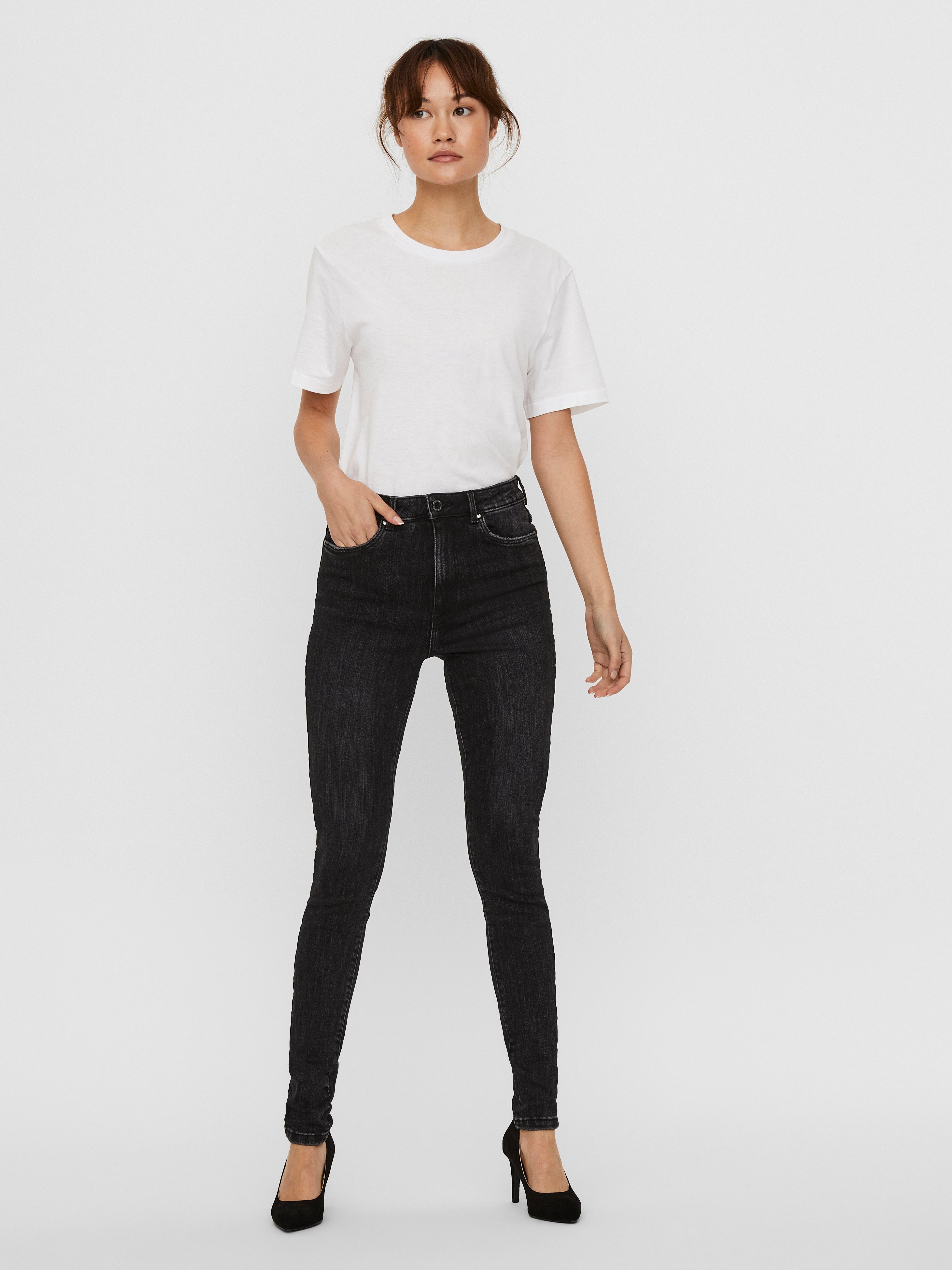 VMLOA Hohe Taille Skinny Fit Jeans