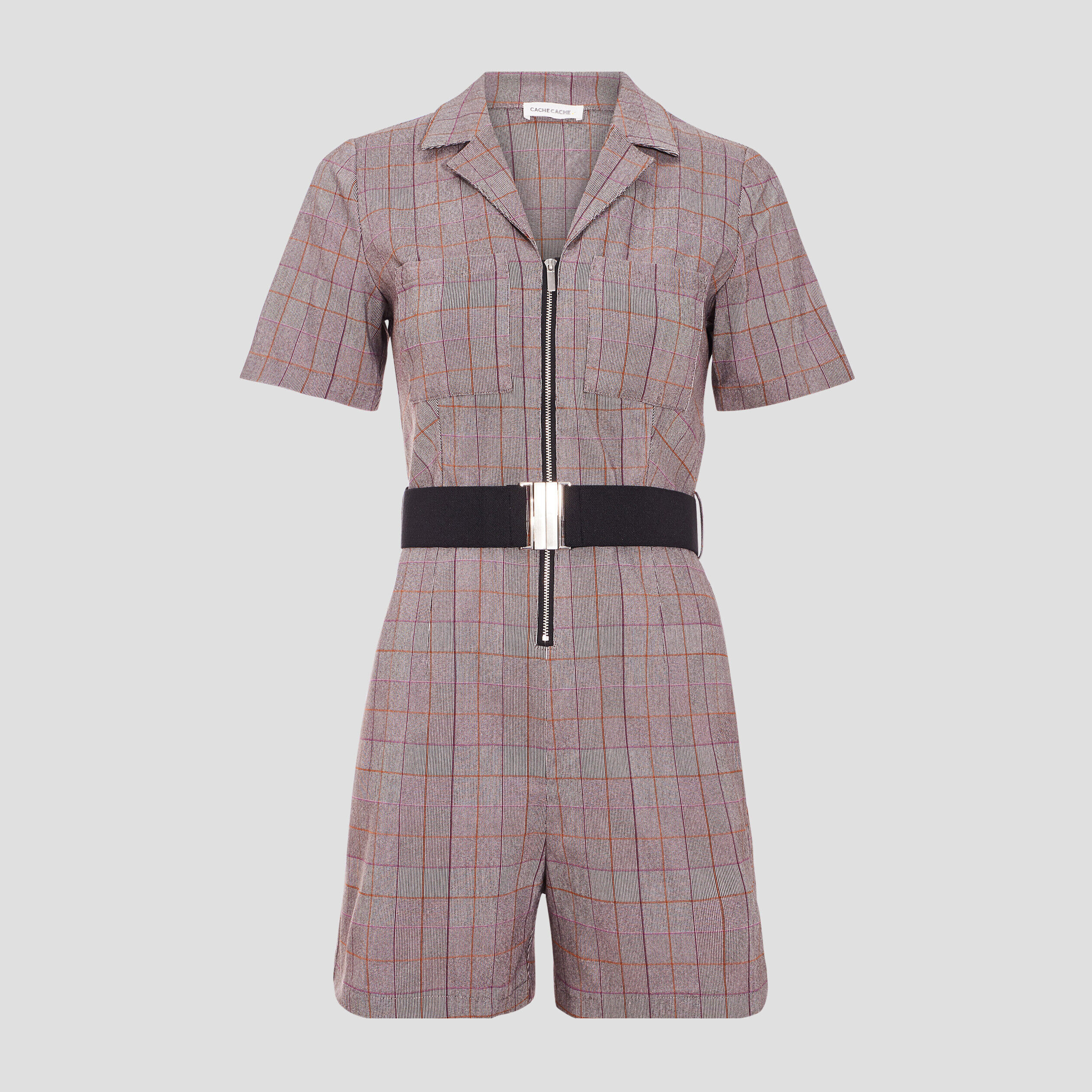 Combishort droite ceinturée blanc femme | Cache Cache