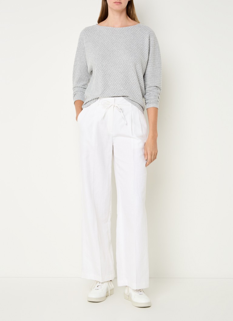 OPUS Sakim fine-knit top with ribbed structure