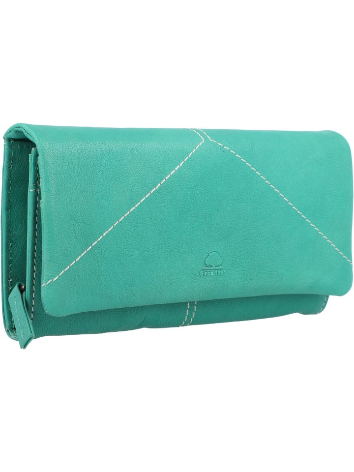 Greenburry Tumble Nappa Geldbörse Leder 19 cm in aqua green günstig kaufen onesize