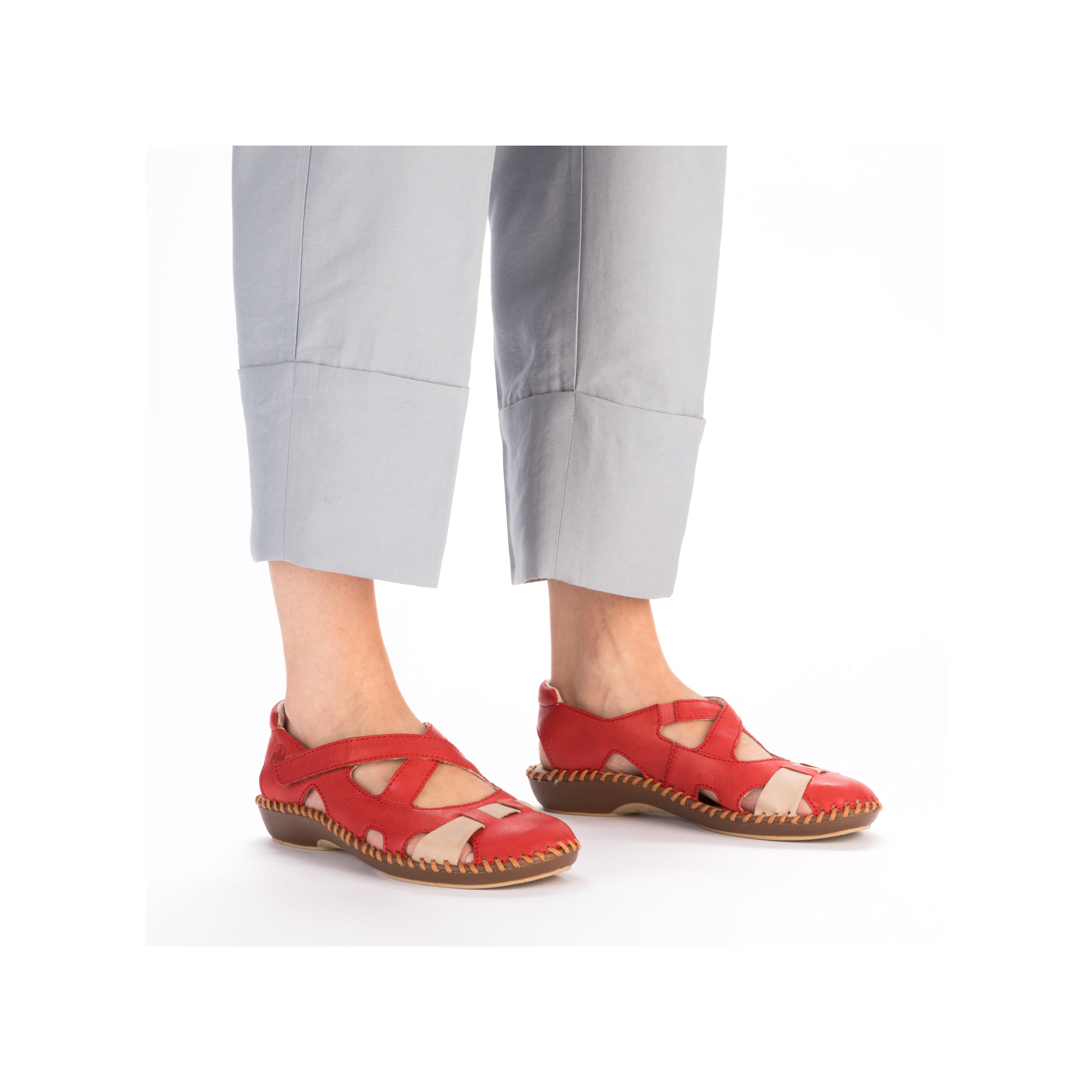 Rieker Damen Ballerinas feuerrot