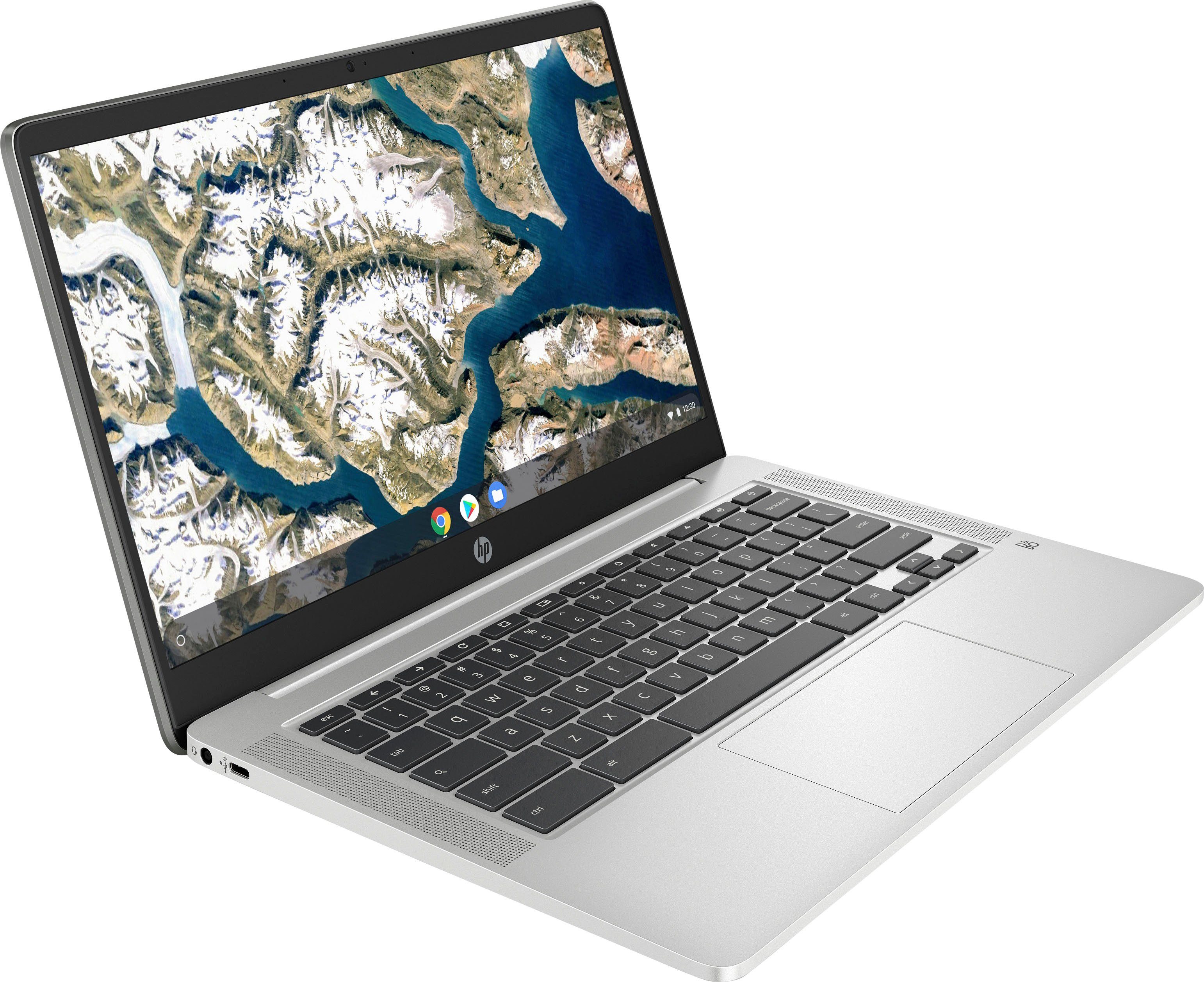 HP 14a-na0245ng Chromebook (35,6 cm/14 Zoll, Intel Pentium Silber N5030, UHD Graphics, 128 GB SSD)