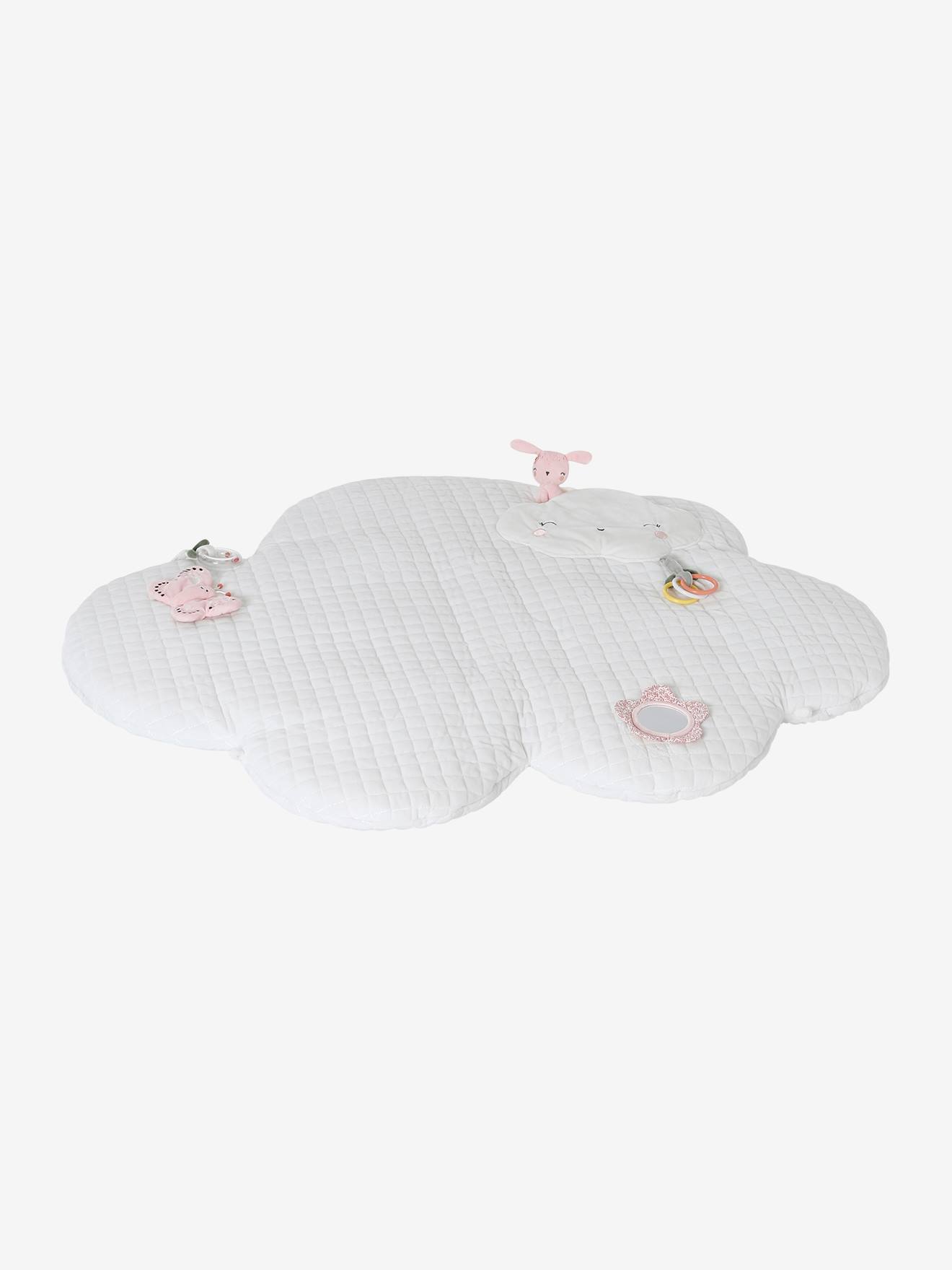 Vertbaudet Baby Activity-Decke in Wolkenform ROSA WELT - weiß