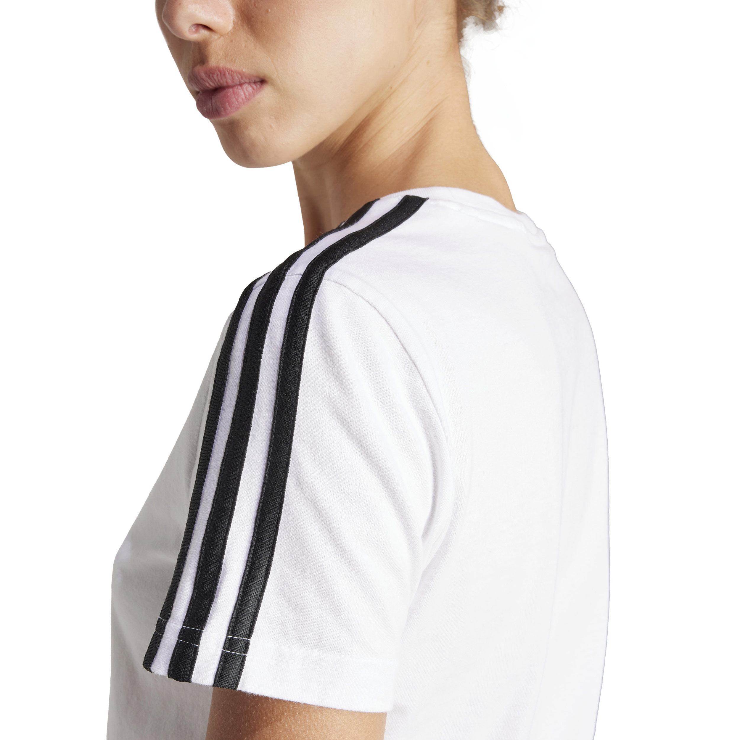 3 Stripes T-Shirt Damen - Weiß, Schwarz