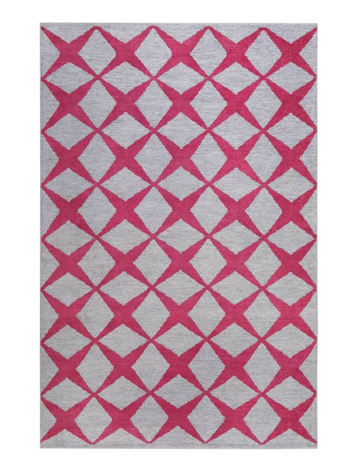 ESPRIT Kurzflorteppich CALEDON in grau rot günstig kaufen