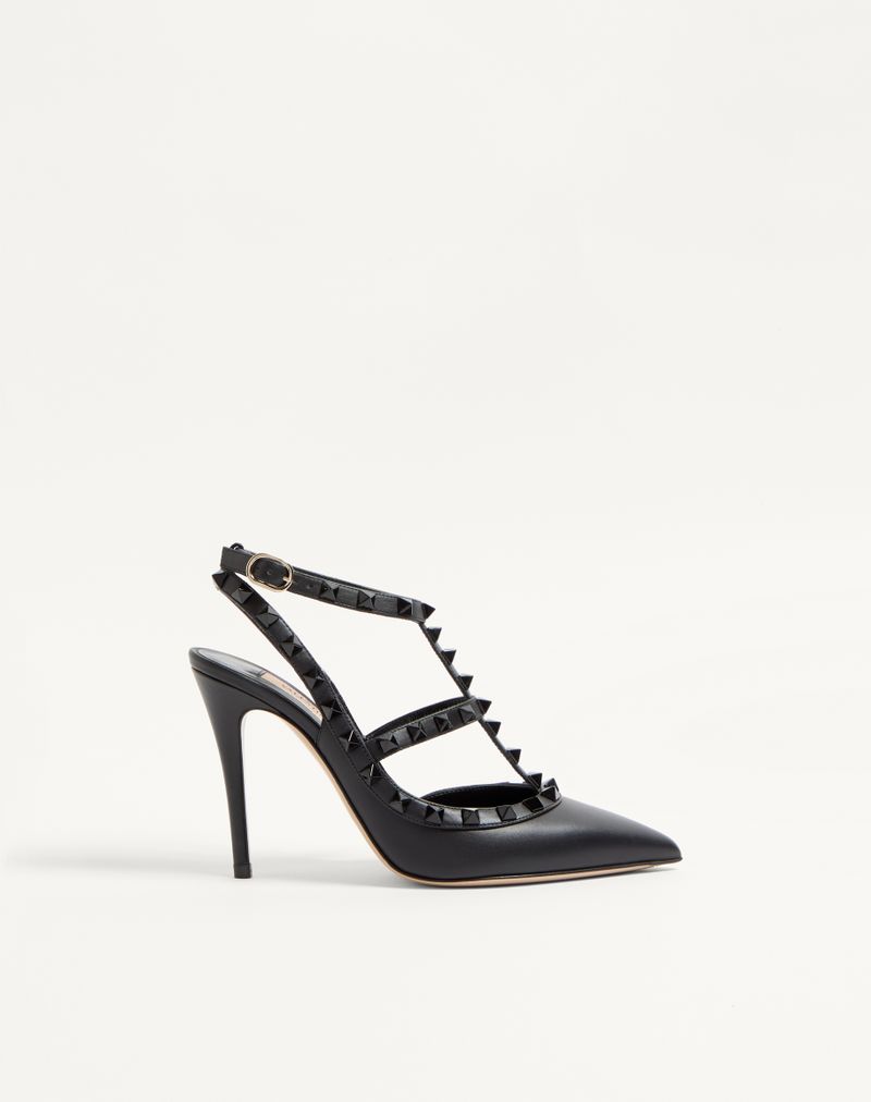 Sapatos Rockstud com tiras e tachas na mesma cor, 100 mm