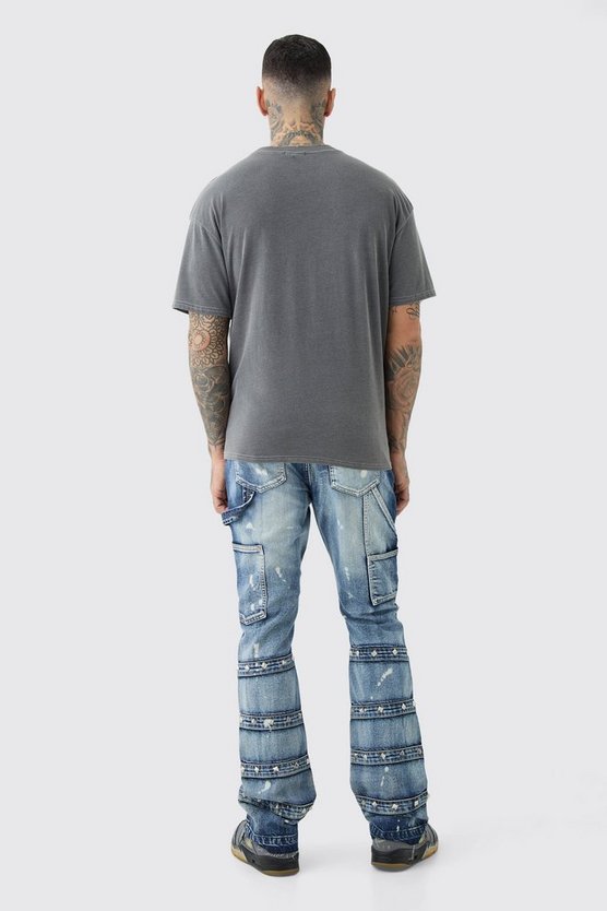 Tall Slim-Fit Schlagjeans mit verziertem Detail