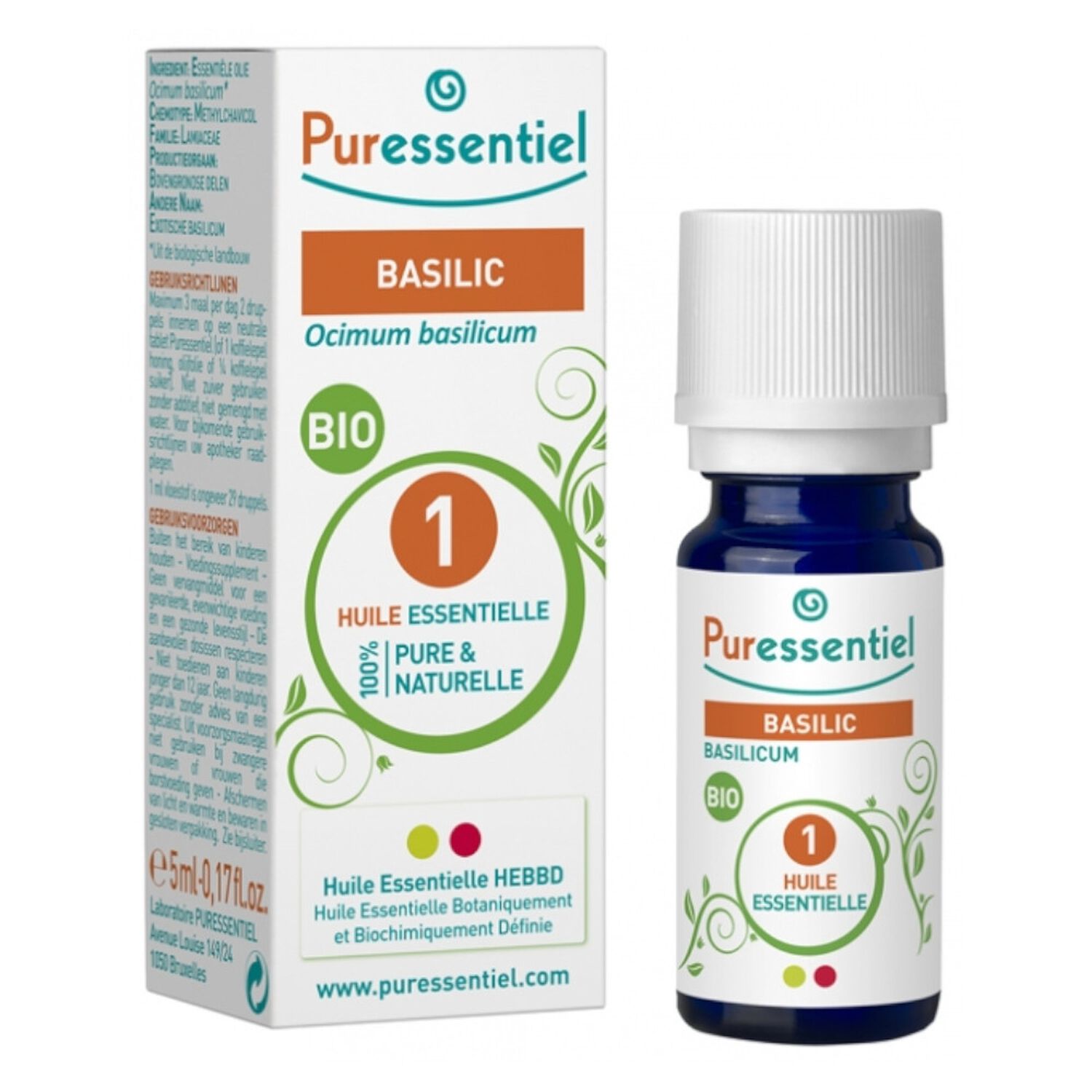Puressentiel Huile Essentielle Basilic BIO 5 ml