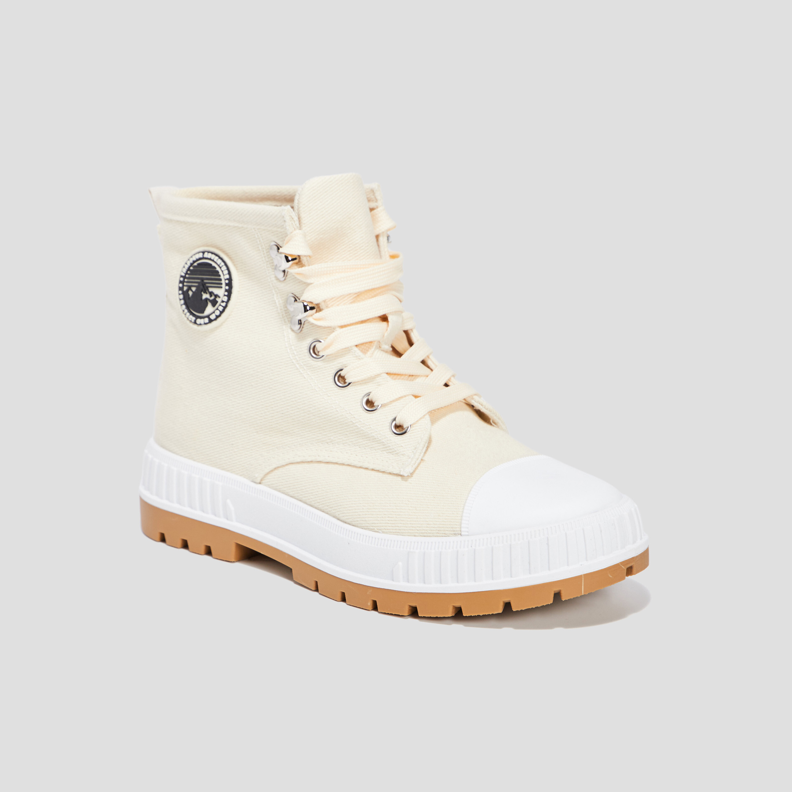 Baskets montantes en toile Trappeur sable femme | La Halle