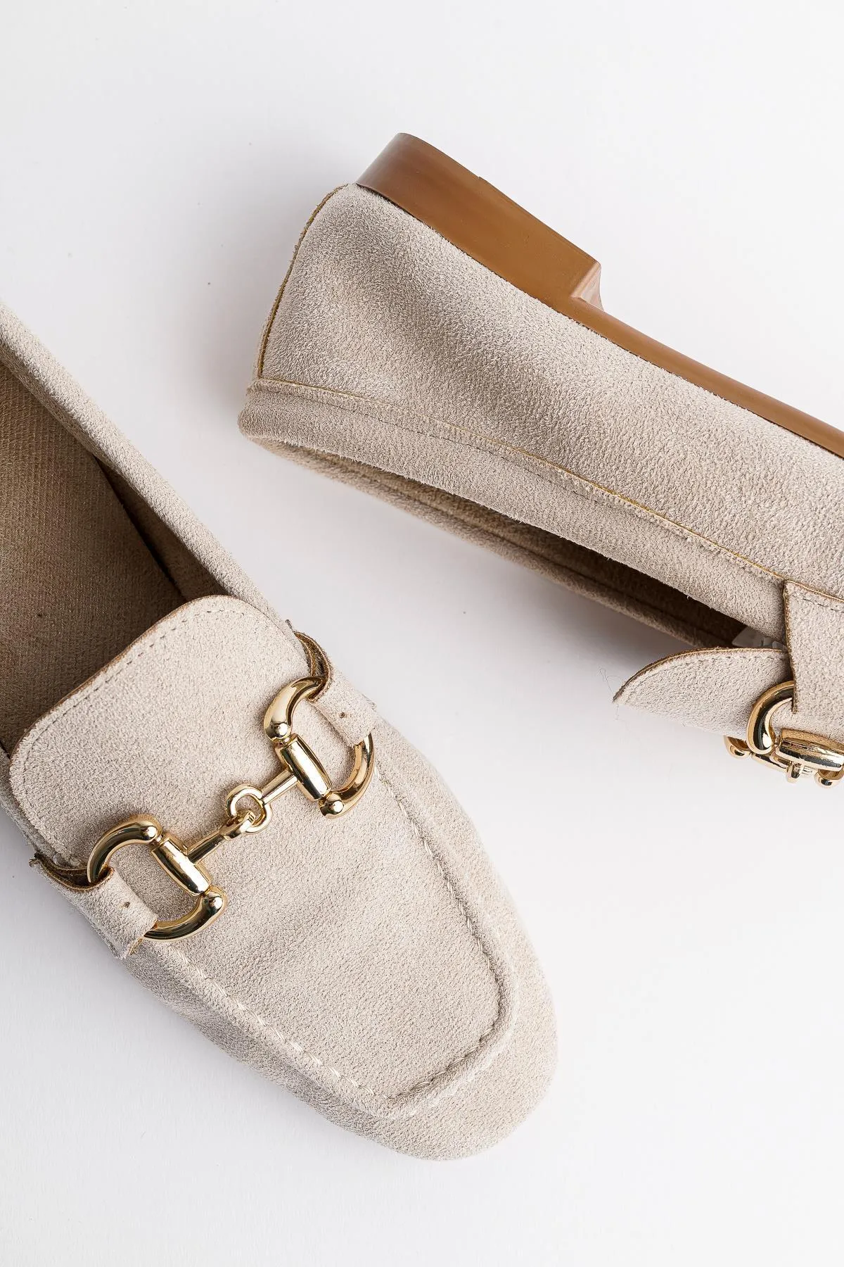 MUGGO  Mona garantierte Damen-Loafer-Freizeitschuhe aus Leder mit Metallschnalle
