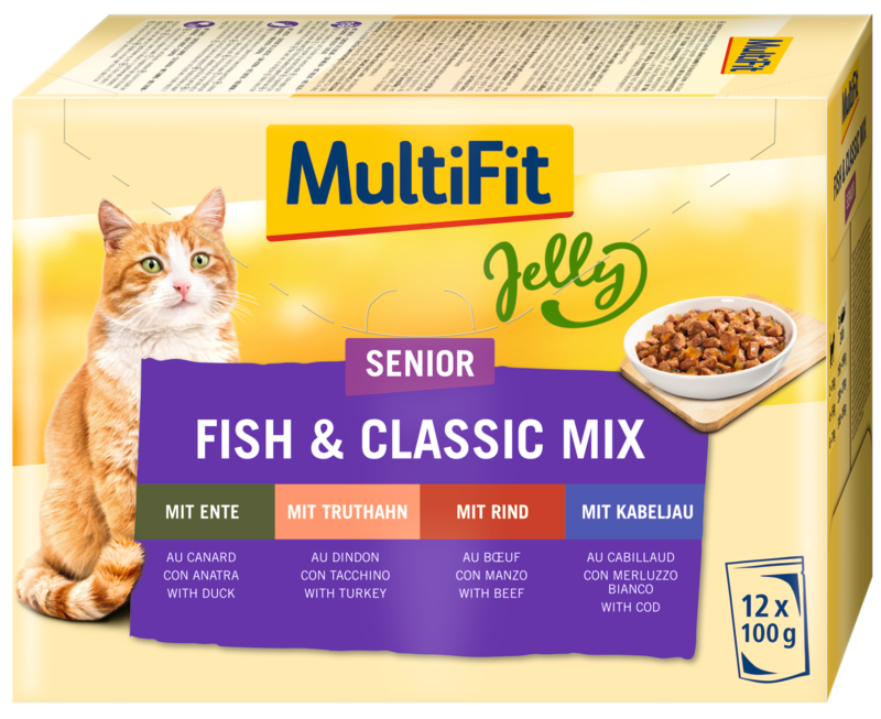 MultiFit Nassfutter MultiFit Senior Jelly Fish & Classic Mix Multipack 12x100 g