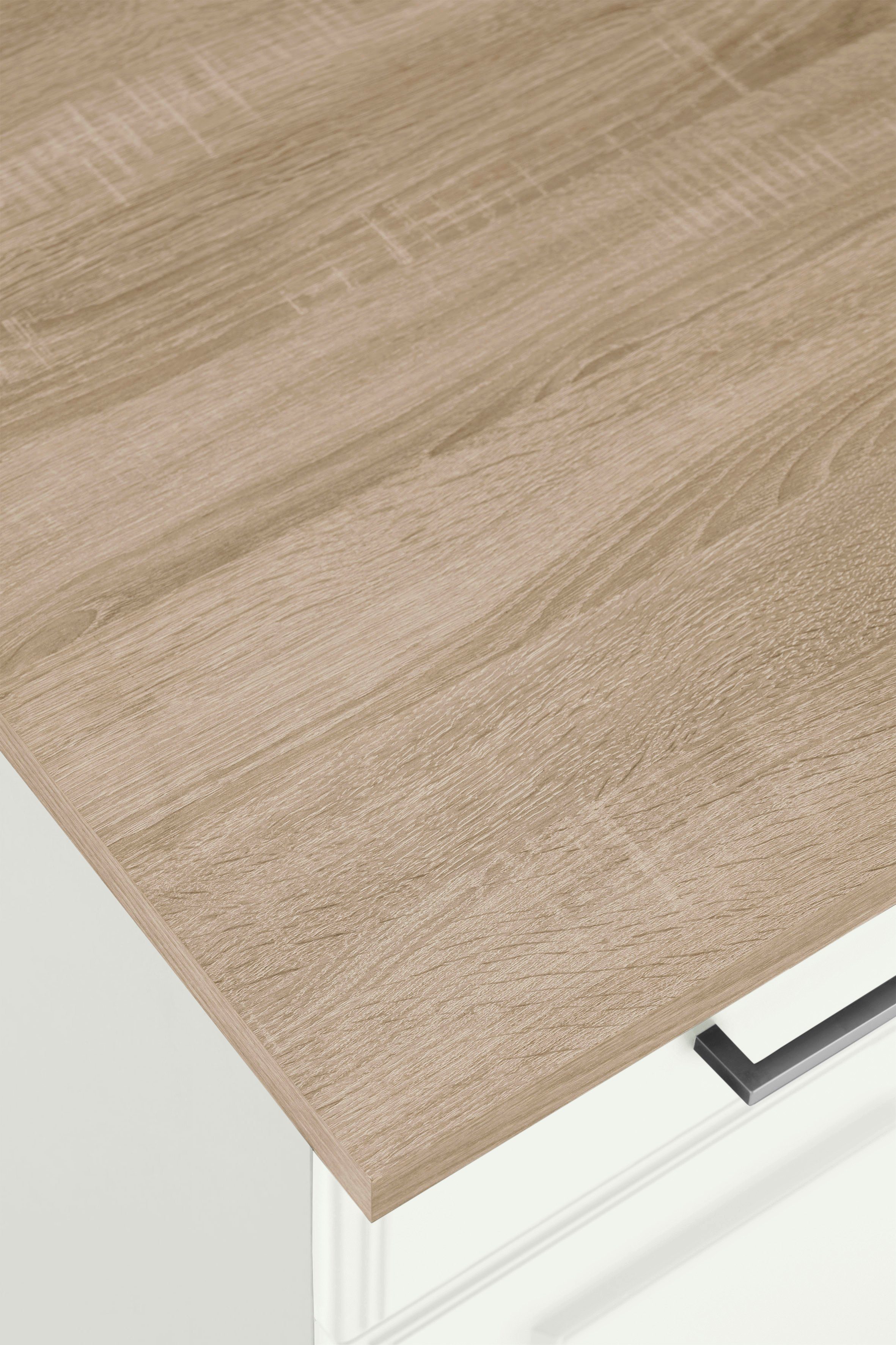 HELD MÖBEL Winkelküche Stockholm, Stellbreite 290/170 cm, mit hochwertigen MDF Fronten im Landhaus-Stil