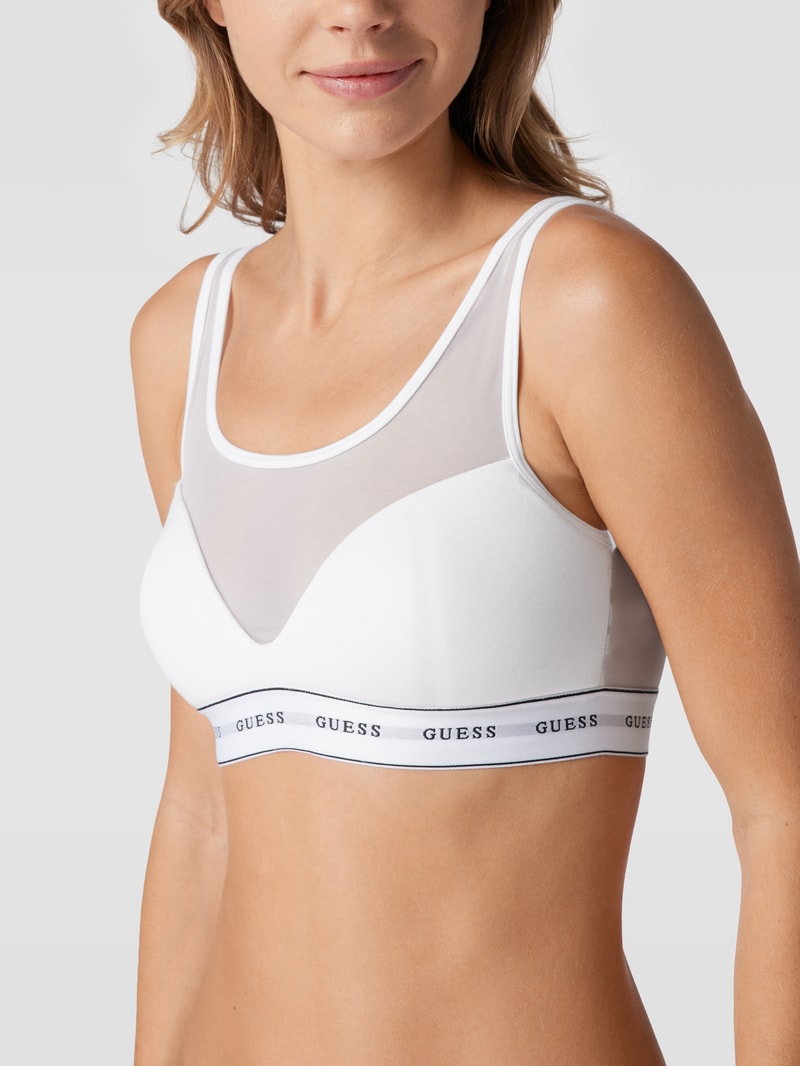 Bustier mit Netz-Einsatz in weiß