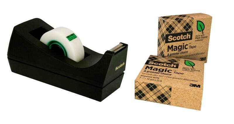 Scotch Magic Klebebandabroller-Set C38 Schwarz 19 mm x 0,033 m Kleiner Kern Kunststoff