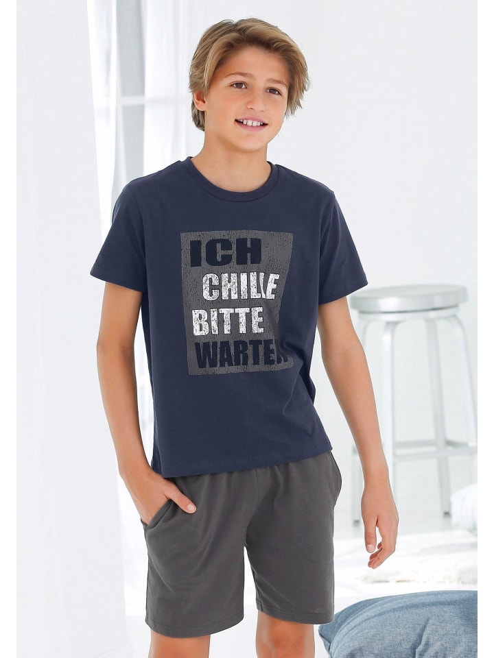 AUTHENTIC LE JOGGER Pyjama in marine-anthrazit günstig kaufen