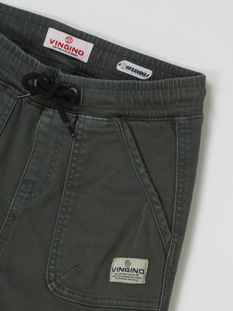 Jogpants mit Stretch-Anteil Modell 'Certaldo' in dunkelgrün
