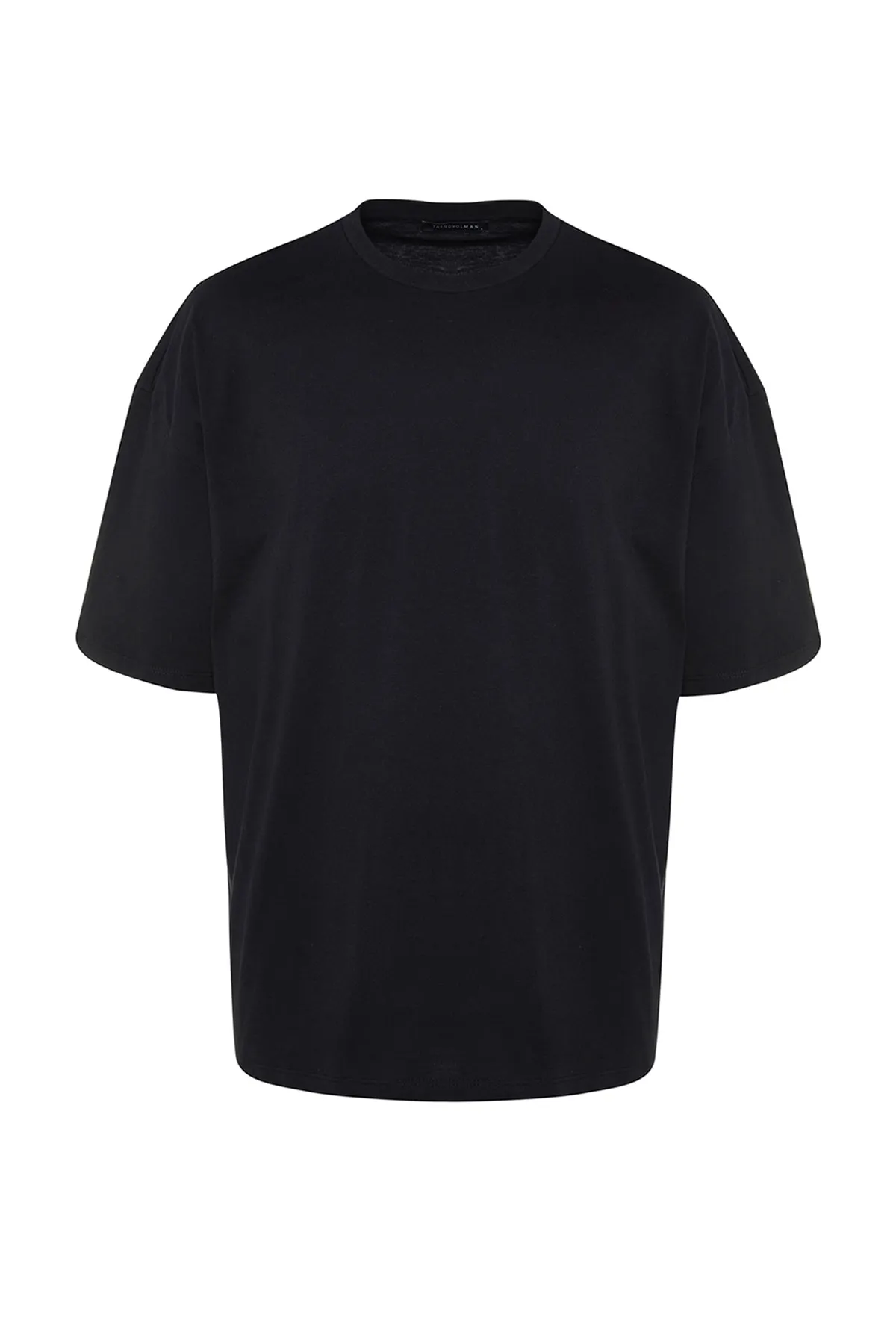Trendyol Collection  Schwarzes, übergroßes/weit geschnittenes, kurzärmliges, mit Fernost bedrucktes T-Shirt aus 100 % Baumwolle TMNSS23TS00159