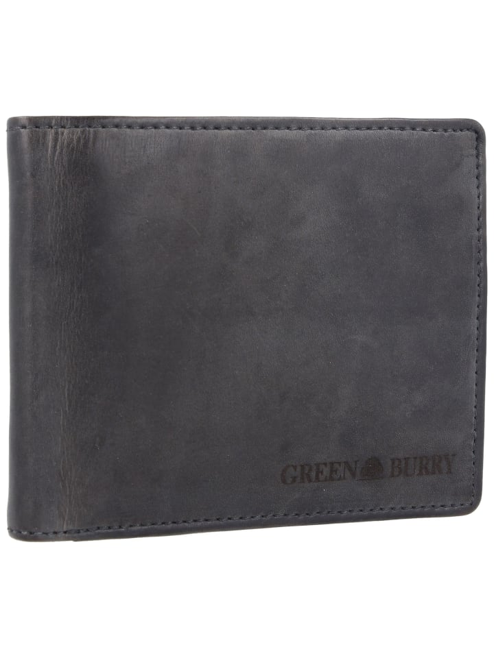 Greenburry Vintage Washed Geldbörse Leder 13 cm in anthrazite günstig kaufen onesize