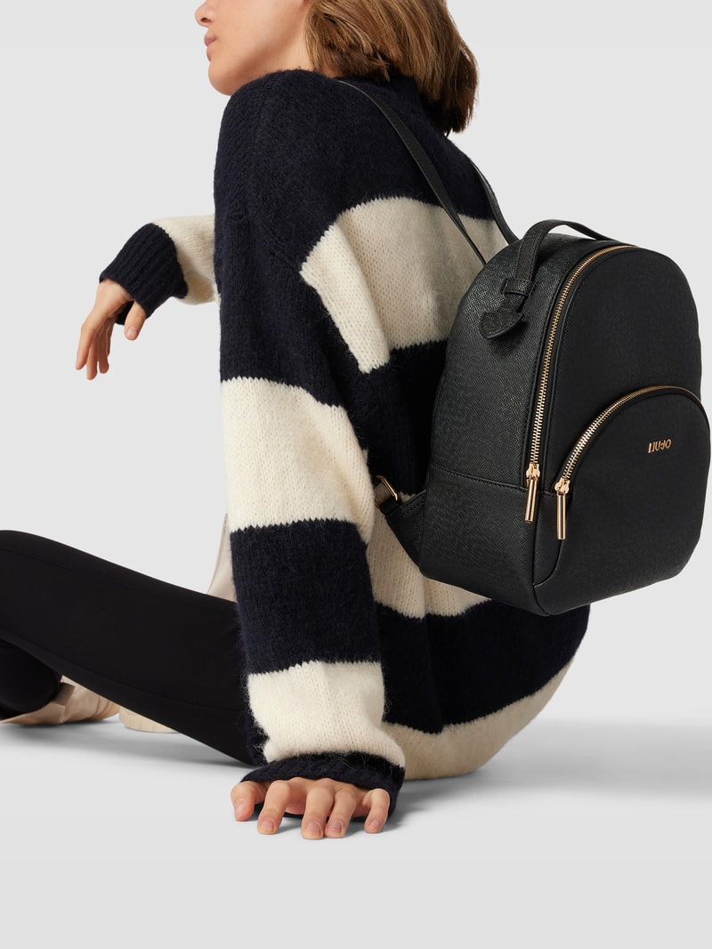 Rucksack mit Strukturmuster Modell 'Manhattan' in schwarz