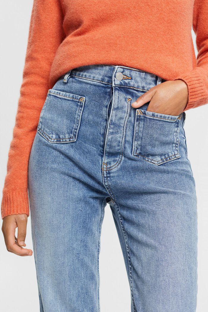 Jeans mit geradem Bein und mittlerer Bundhöhe