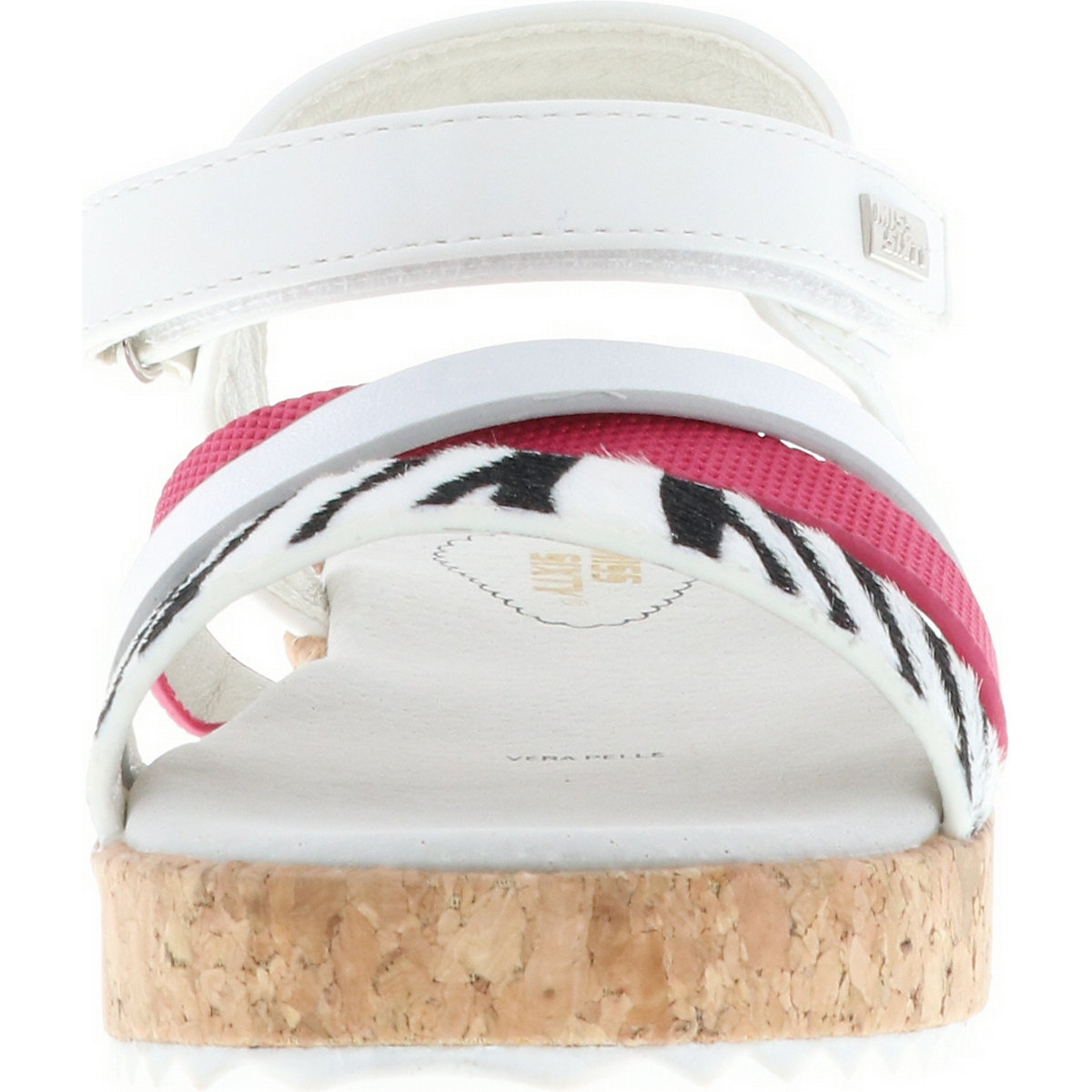 Kinder Mädchen Sandalen Riemchen silber/weiß/pink/zebra