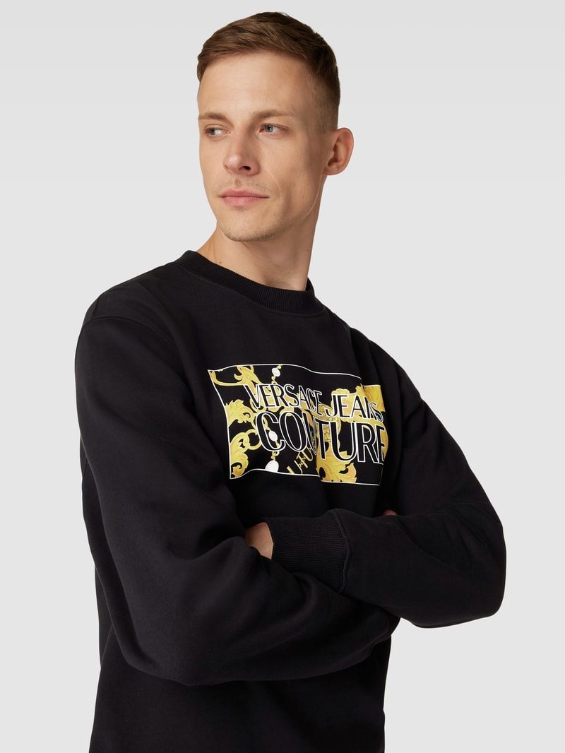 Sweatshirt mit Motiv-Print in schwarz