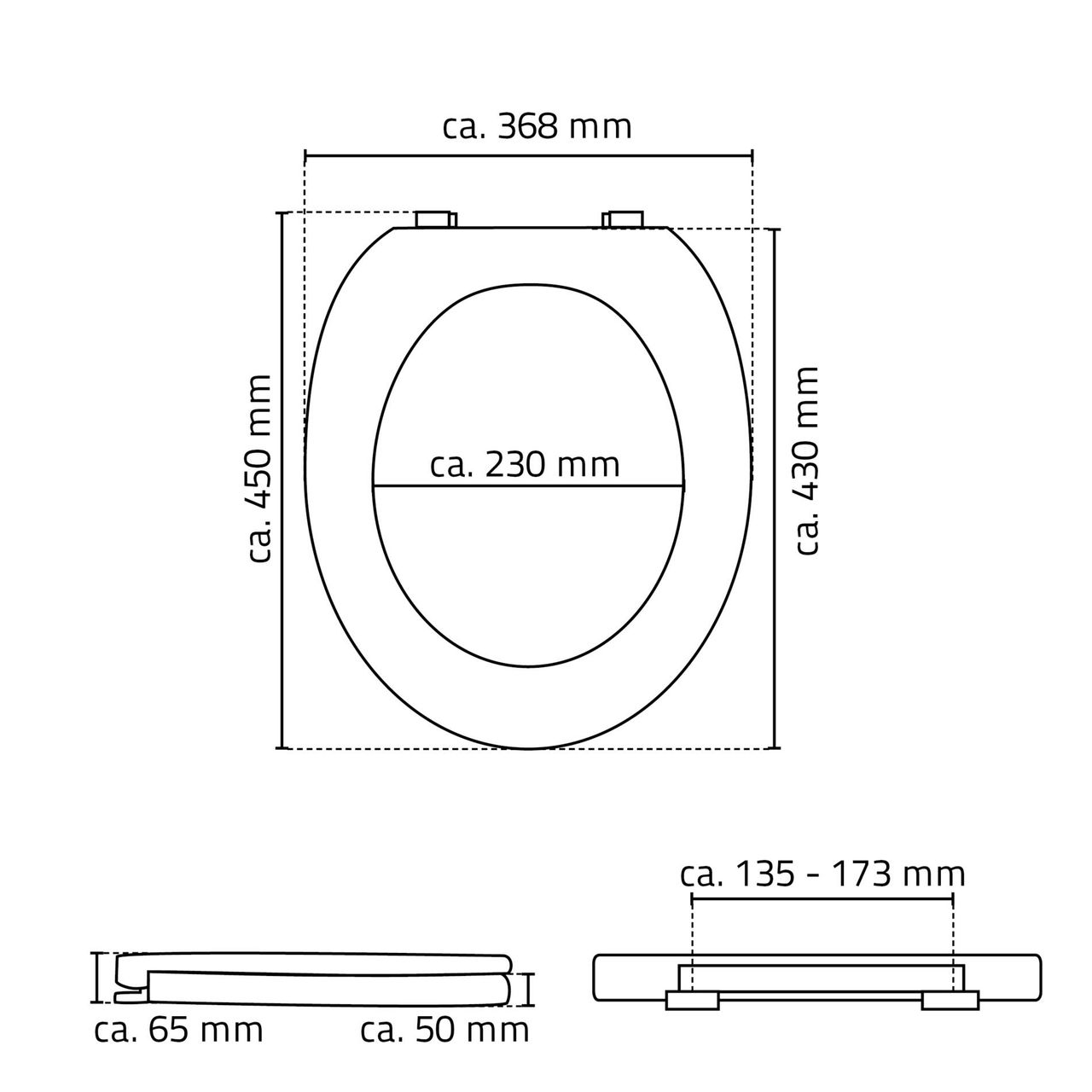Ridder WC-Sitzerhöhung Top ca. 5 cm, weiß, mit Soft-Close, Duroplast