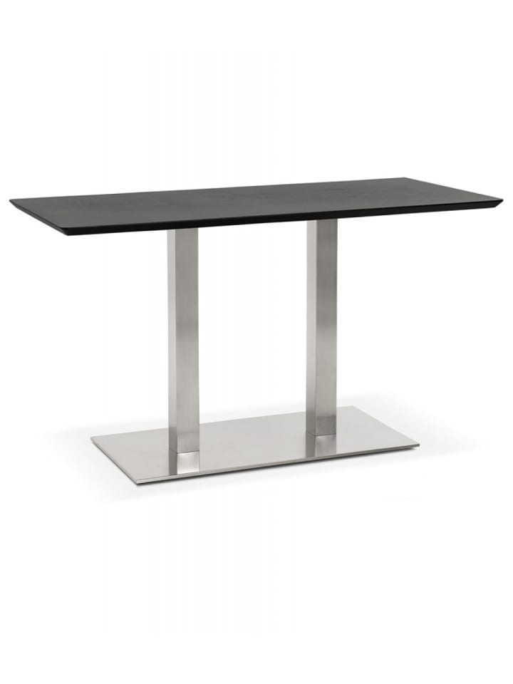 KADIMA DESIGN Esstisch Schwarz Holz Metall | Industrial | MDF & Gebürsteter Stahl in Schwarz günstig kaufen