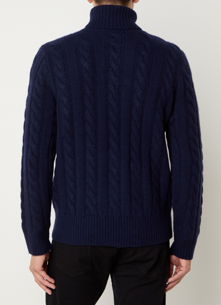 Ralph Lauren  Kabelgebreide coltrui in kasjmierblend