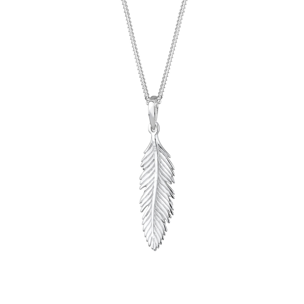 Elli Elli Collier Femmes Pendentif Plume Festival Boho en Argent Sterling 925 Bijoux