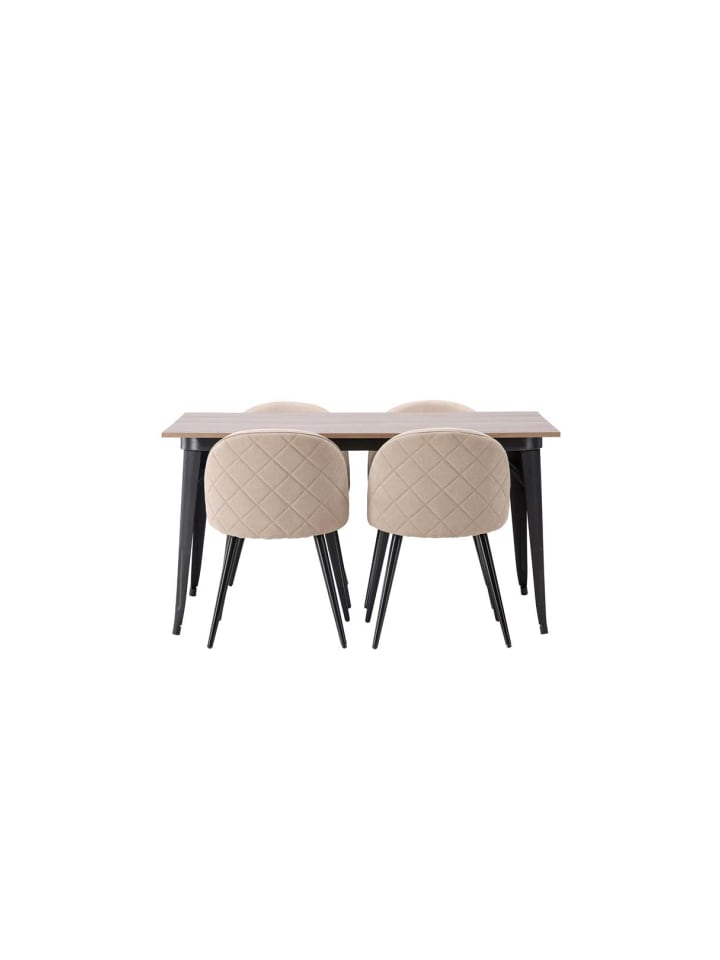 ebuy24 Essgruppe Tempe 3 ( 5-teilig) Nussbaum 80 x 140 cm günstig kaufen onesize