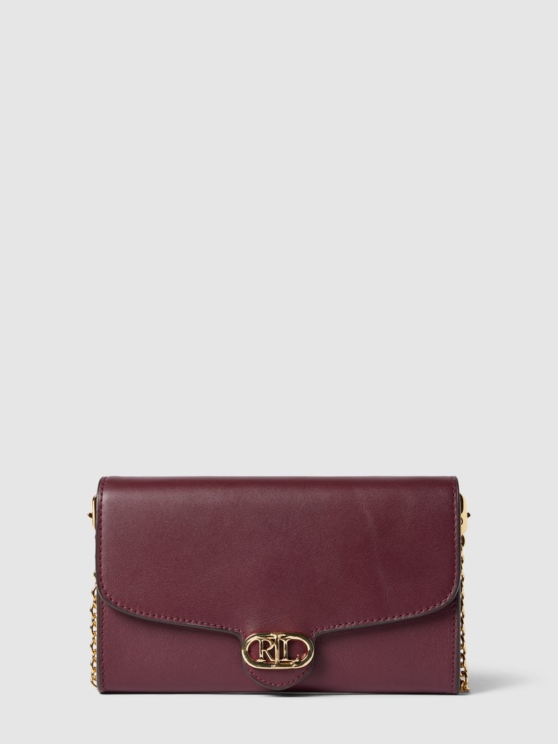 Crossbody Bag mit Label-Applikation Modell 'ADAIR' in bordeaux rot