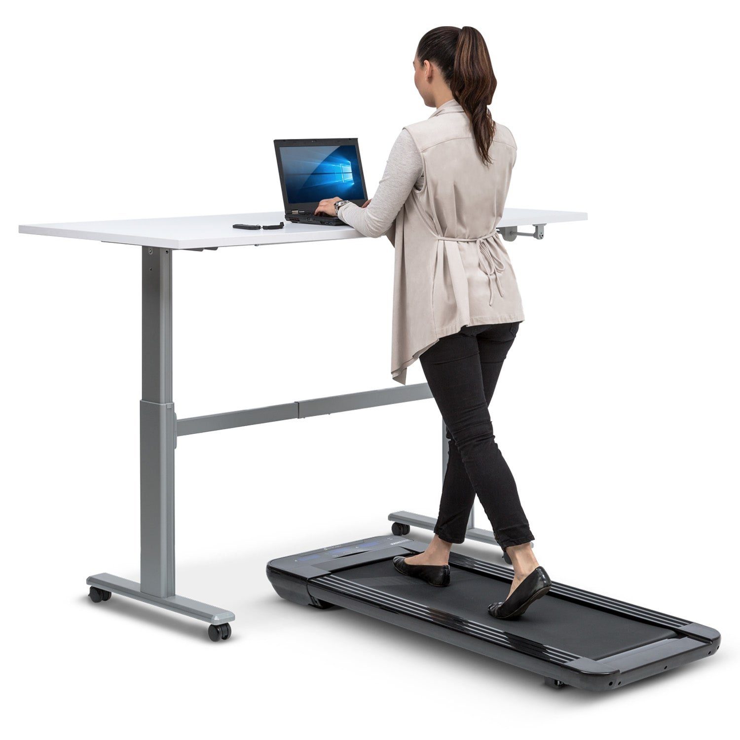 Capital Sports Laufband Workspace Go Laufband, 350 W, 0,8 - 6 km/h, 11 cm Höhe, schwarz