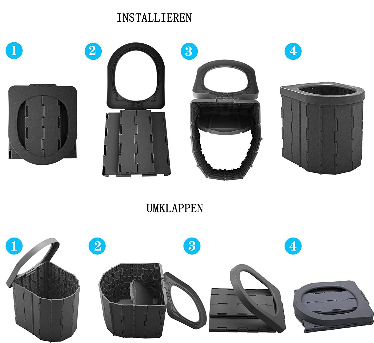 Zeaicos Campingtoilette Campingtoilette, Mobile Toilette, Trenntoilette, Tragbare Toilette