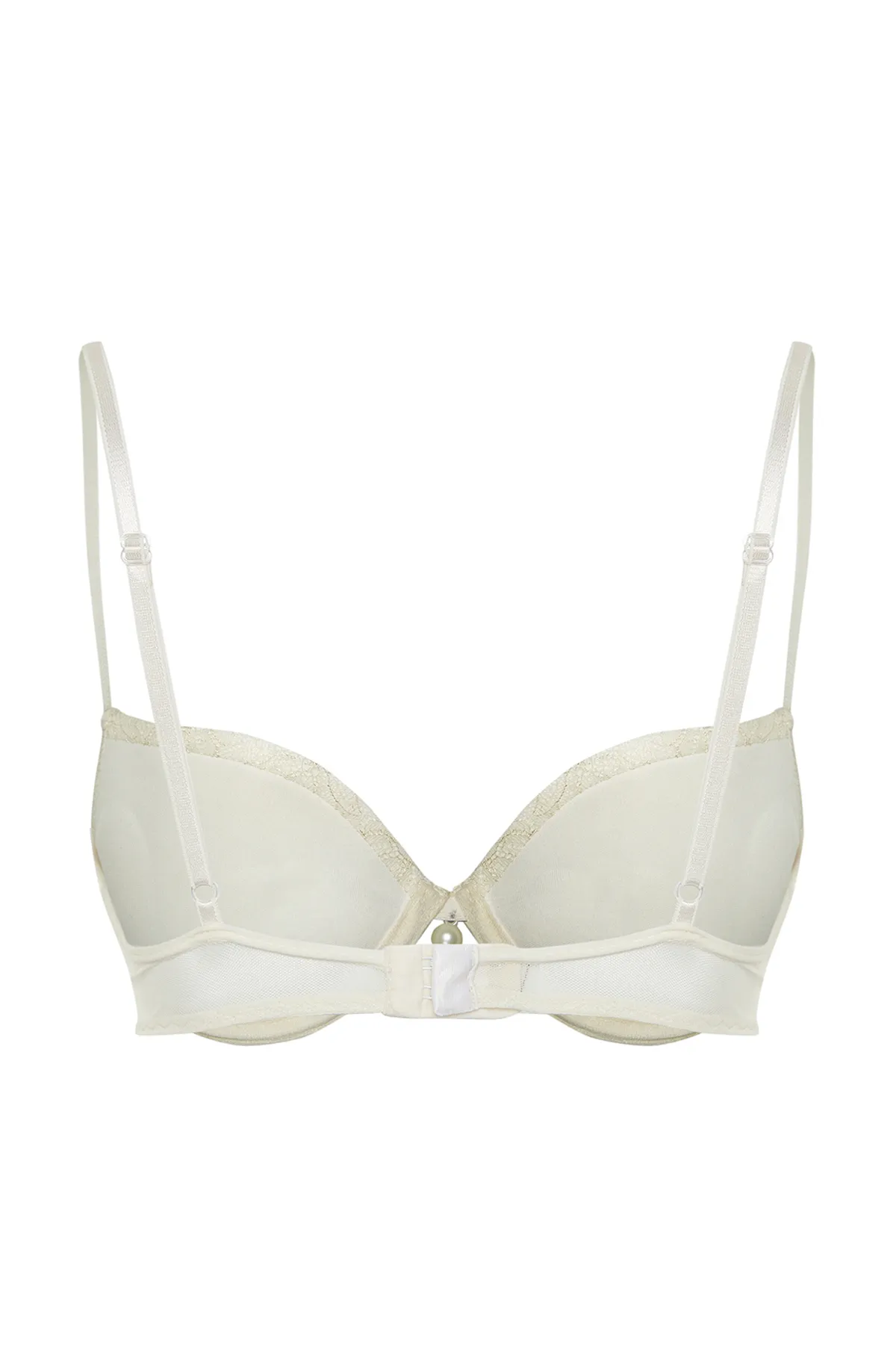 Trendyol Collection  Braut-BH aus weißem Spitzen-Accessoire mit detailliertem Seilträger und überzogenem Strick-BH THMSS24SU00031